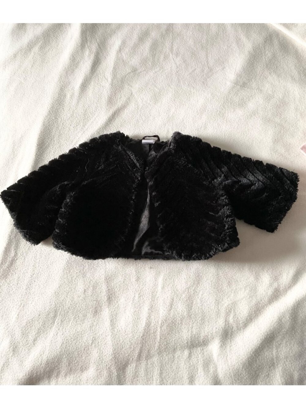 Gymboree black girl winter faux fur Cape shoulder cove S 5-6Y